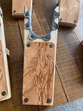 Load image into Gallery viewer, BOOT JACK: HORSE WITH EMBOSSED LEATHER