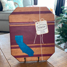 Load image into Gallery viewer, CHARCUTERIE BOARD: MINI CALIFORNIA PURPLE HEART CHERRY RESIN INLAY