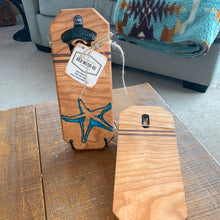 Load image into Gallery viewer, BEER BOTTLE OPENER: CHERRY WALNUT RESIN INLAY