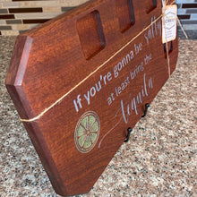 Load image into Gallery viewer, BOARD: TEQUILA BOARD WITH MATCHING SHOT GLASSES MAHOGANY #1
