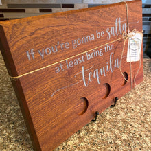 Load image into Gallery viewer, BOARD: TEQUILA MINI BOARD WITH MATCHING SHOT GLASSES MAHOGANY