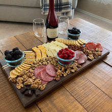 Load image into Gallery viewer, CHARCUTERIE BOARD: CALIFORNIA MAPLE WALNUT WITH MAPLE INLAY