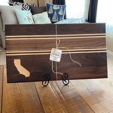 Load image into Gallery viewer, CHARCUTERIE BOARD: CALIFORNIA MAPLE WALNUT WITH MAPLE INLAY