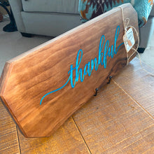 Load image into Gallery viewer, CHARCUTERIE BOARD: WALNUT SMALL WITH THANKFUL RESIN INLAY
