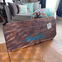 Load image into Gallery viewer, CHARCUTERIE BOARD: WALNUT LARGE WITH THANKFUL RESIN INLAY
