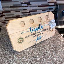 Load image into Gallery viewer, BOARD: TEQUILA BOARD WITH MATCHING SHOT GLASSES MAPLE #2
