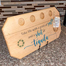 Load image into Gallery viewer, BOARD: TEQUILA BOARD WITH MATCHING SHOT GLASSES MAPLE #3
