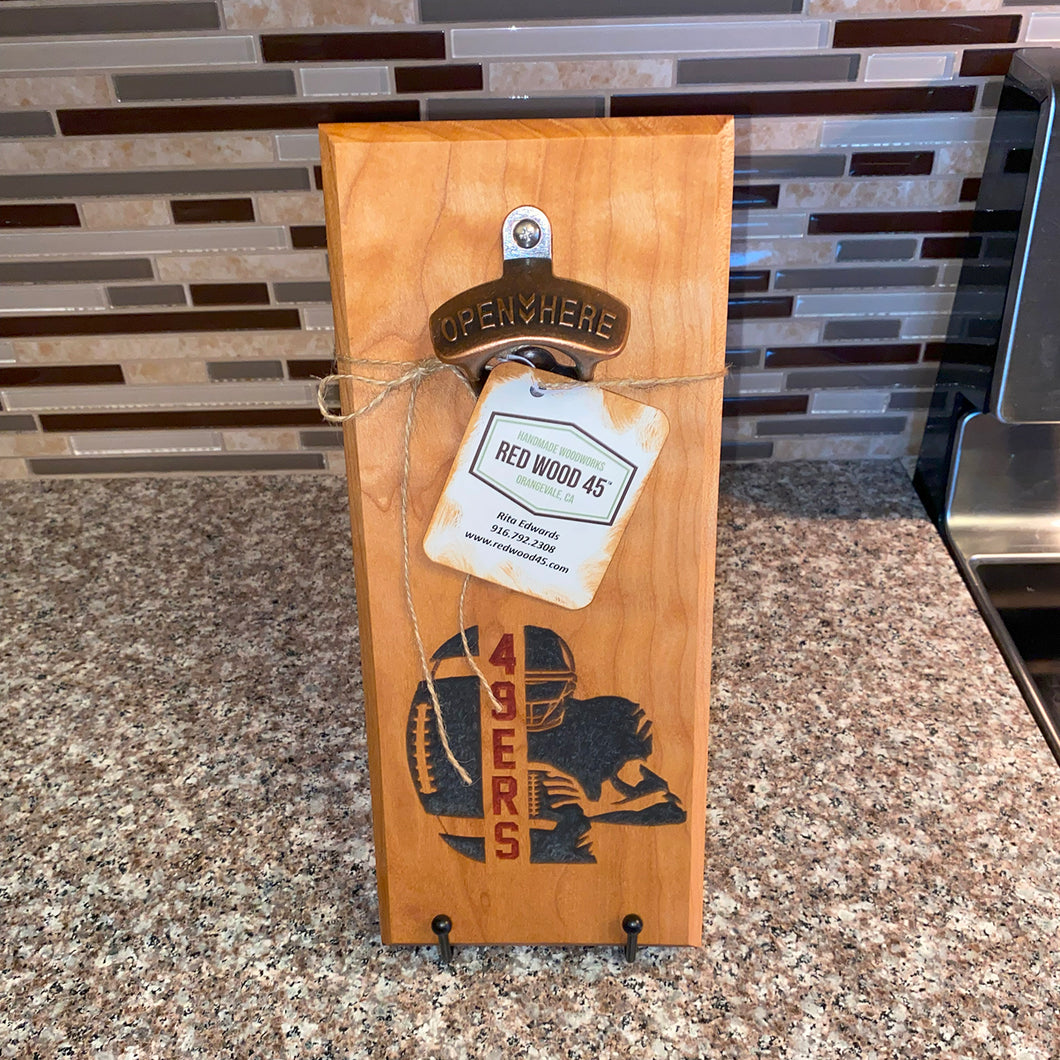 BEER BOTTLE OPENER: FOOTBALL RESIN INLAY