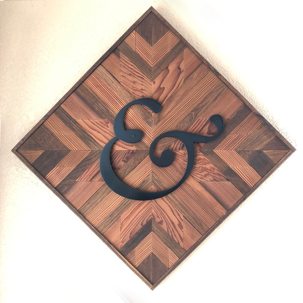 RECLAIMED WOOD WITH CUSTOM METAL NAME DISPLAY