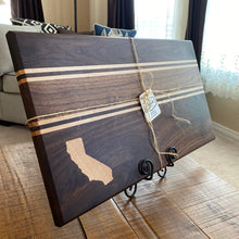 Load image into Gallery viewer, CHARCUTERIE BOARD: CALIFORNIA MAPLE WALNUT WITH MAPLE INLAY
