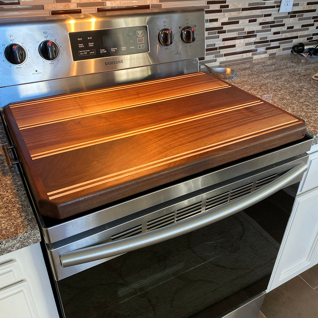 STOVE TOP COVER: WALNUT AND MAPLE