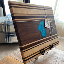 Load image into Gallery viewer, CHARCUTERIE BOARD: LAKE TAHOE WALNUT AND MAPLE WITH RESIN INLAY

