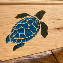 Load image into Gallery viewer, BATH / CHARCUTERIE TRAY: MAPLE WITH TURTLE RESIN INLAY
